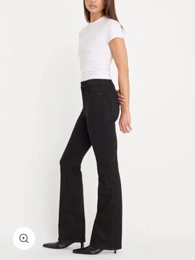 Good American Black Slim Boot Cut Jeans - crazy stretch!